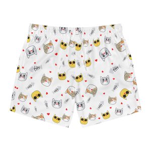 Cute Animal Print Swim Trunks, Beach Shorts, Summer Apparel, Pet Lover Gift, Vacation Essentials, Pool Party Swimwear