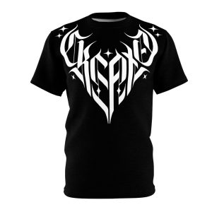 Edgy Graphic Tee, Unisex AOP Shirt, Perfect for Music Festivals, Band Merch, Streetwear, Gift for Trendsetters