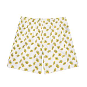 Men's Avocado Print Beach Shorts, Fun Summer Swim Trunks, Casual Swimwear for Men, Stylish Pool Party Shorts