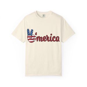 Unisex Peaceful America T-Shirt, USA Graphic Tee, Patriotic Shirt, 4th of July Top, Summer Casual Wear