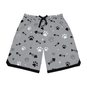 Pet-Themed Basketball Rib Shorts | Fun Athletic Wear for Animal Lovers, Exercise, Lounge, Birthday Gifts, Dog & Cat Lovers