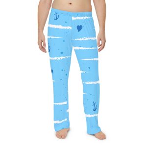 Men's Anchor Pattern Pajama Pants, Nautical Lounge Wear, Sleepwear, Gifts for Him, Summer Nights, Beach Theme, Cozy Fashion