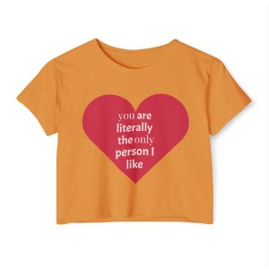 Valentine's Day Heart Crop Top, Women's Festival Top, Cute Graphic Tee, Gift for Her, Casual Valentine Shirt