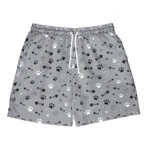 Pet Lover's Swim Shorts, AOP Swim Trunks, Animal Print Beach Shorts, Gifts for Dog and Cat Owners, Summer Swimwear, Fun Pool Attire