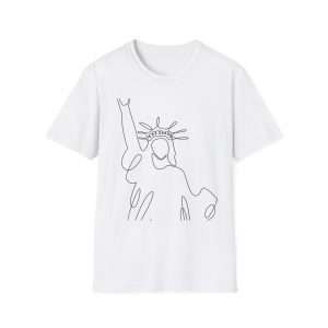 Minimalist Statue of Liberty T-Shirt, Unisex Casual Tee, USA Pride Shirt, Gift for Travelers, Independence Day Apparel, Everyday Wear