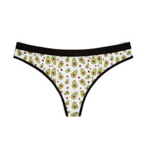 Avocado Print Women's Thongs, Fun Underwear, Quirky Gift, Cute Panties, Trendy Lingerie, Summer Fashion, Avocado Lover