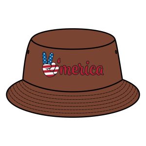 Patriotic Bucket Hat, USA Style Hat, Casual Summer Accessory, Gift for Independence Day, Festival Headwear, Peace Sign Design
