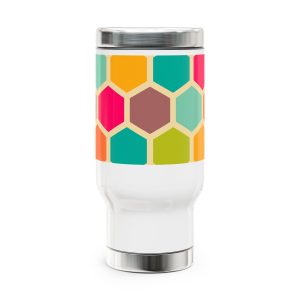 Colorful Stainless Steel Travel Mug, 14oz Travel Coffee Cup, Creative Design Mug, Eco-Friendly Drinkware, Perfect Gift for Coffee Lovers