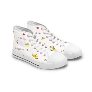 Empowering Women's High Top Sneakers - Self-Love Vibe, Perfect for Casual Wear, Gifts, Birthdays, and Celebrations