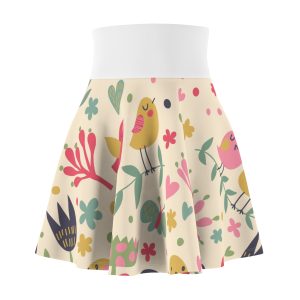 Whimsical Floral Skater Skirt | Cute Women's Skirt, Spring Fashion, Casual Outfit, Gifts for Her, Nature Lover Apparel
