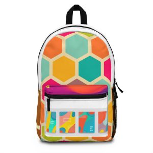 Vibrant Geometric Backpack, Colorful School Bag, Trendy Travel Backpack, Unique Gift for Students, Stylish Daypack