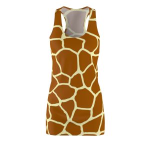 Giraffe Print Racerback Dress, Animal Print Dress, Summer Casual Dress, Vacation Outfit, Unique Gift for Her, Festival Fashion